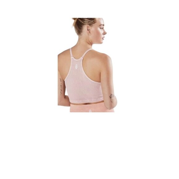 Free People Movement Woman’s Cropped Run Tank Soft Pink Size M/L - Picture 4 of 4